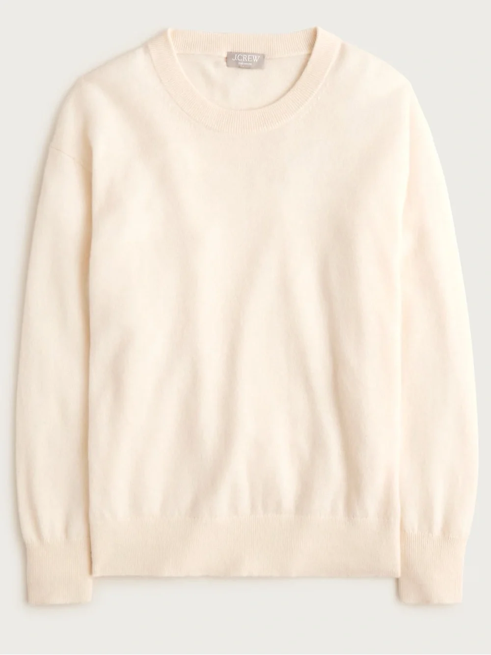 NWT! J. CREW 100% cashmere classic-fit crewneck sweater hthr natural small BA400